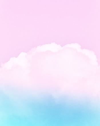 Soft pastel clouds against a pink and blue sky, perfect for serene backgrounds. HD phone wallpaper