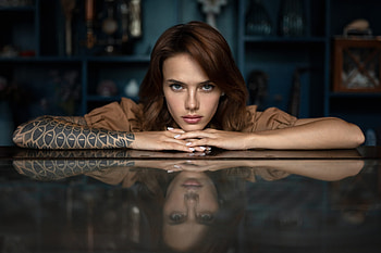 tattoo, reflection, woman, model HD wallpaper