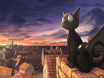 Jiji, cat, studio ghibli, kikis delivery service HD wallpaper