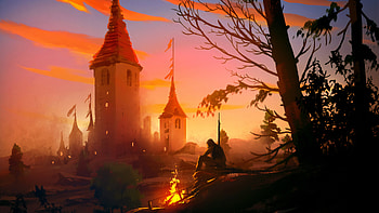 By The Castle , artist, artwork, digital-art HD wallpaper