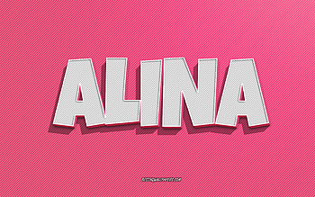 Alina, pink lines background, with names, Alina name, female names, Alina greeting card, line art, with Alina name HD wallpaper