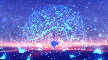 Ethereal Anime Girl in Glowing Digital Galaxy –, Anime, girl, anime girl HD wallpaper