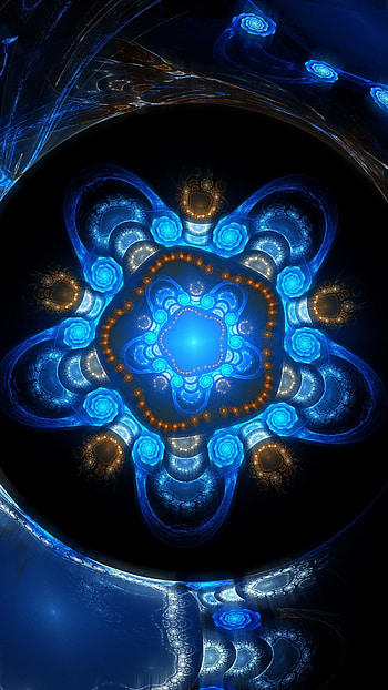 Blue fractal, pattern, abstract HD phone wallpaper