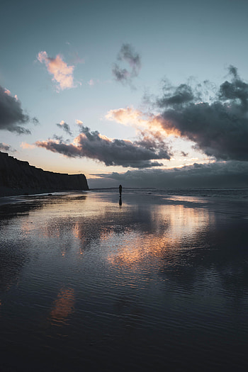 Nature, Twilight, Coast, Dusk, Loneliness, Lonely, Alone HD phone wallpaper