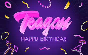 Happy Birtay Teagan, , Purple Party Background, Teagan, creative art, Happy Teagan birtay, Teagan name, Teagan Birtay, Birtay Party Background HD wallpaper