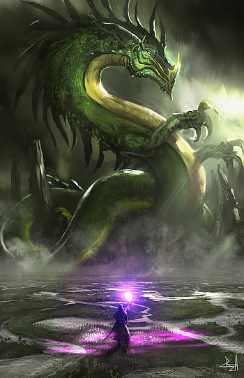 Art, Ball, Glow, Dragon, Monster HD phone wallpaper