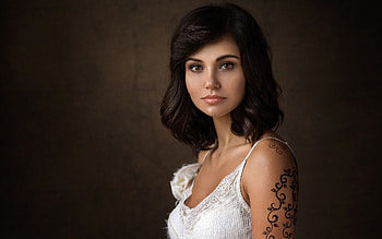 Portrait, girl, pretty, brunette HD wallpaper