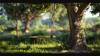 Tranquil Tree Swing Serenity | Nature, tree swing, swing, tree, nature, Playground HD wallpaper
