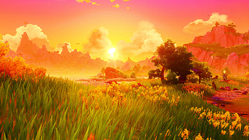 Genshin Impact Sunset Landscape, video game, Genshin Impact HD wallpaper