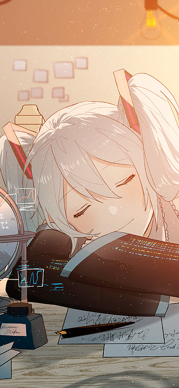 Hatsune Miku — Midnight Study Nap (Vocaloid ), Hatsune Miku, Anime, Vocaloid HD phone wallpaper