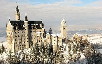Neuschwanstein Castle , Beautiful backgrounds, Fairy tale castle, Famous German landmark HD wallpaper
