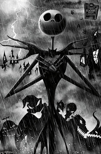 Monochrome, The Nightmare Before Christmas HD phone wallpaper