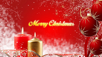 merry christmas red balls candles cute HD wallpaper