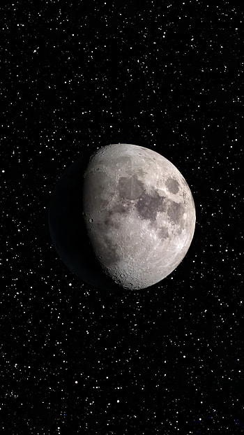 Moon, atmosphere, sky, stars, galaxy, space HD phone wallpaper