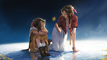 Aerith, couple, gtzart, blue, taejune kim, white, art, girl, fantasy, gtz, red HD wallpaper