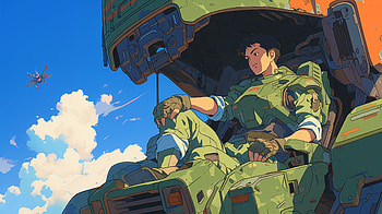 Mech Pilot Anime, Anime, Mech, soldier, cloud HD wallpaper