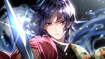 Giyuu tomioka, sky, Demon slayer, facial expression, character sign aquarius, anime, Giyu tomioka HD wallpaper