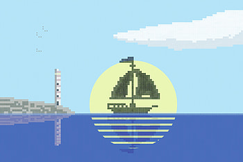 Ship Pixel Art , ship, pixel, 8-bit, artist, artwork, digital-art HD wallpaper