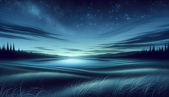 Tranquil Blue Night Sky and Serene Lake -, landscape, Night Sky, Stars, water HD wallpaper