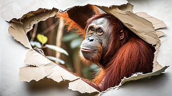 Majestic Orangutan: A Stunning Ultra, Orangutan, Animal, Wildlife, animal portrait, nature HD wallpaper