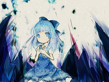 Cirno, touhou, girl, anime HD wallpaper