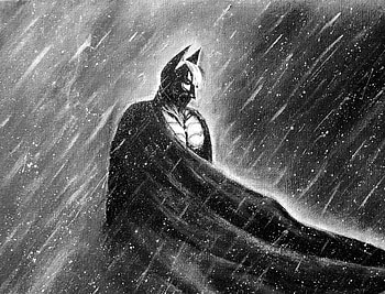 Dark Knight, oil painting, bw HD wallpaper