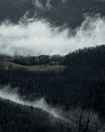 Nature, Mountains, Clouds, Forest, House HD phone wallpaper