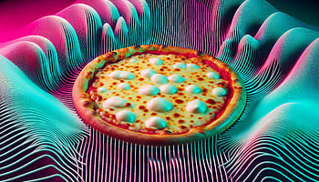 Delicious Cheese Pizza - Ultra, cheese pizza, pizza, 3D Art, digital design, colorful HD wallpaper