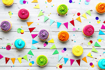 Colorful, cakes, dessert, cupcake HD wallpaper