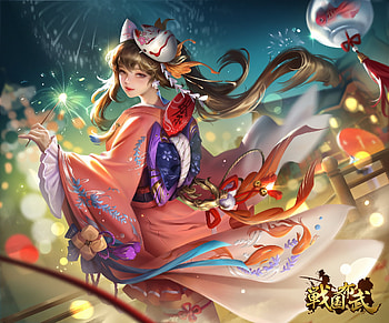 Fantasy girl, frumusete, girl, kimono, hanji, fantasy HD wallpaper