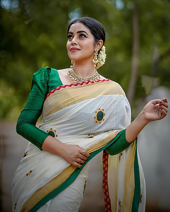 Poorna kasim, sari, Telugu actress HD phone wallpaper