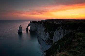 Sunrise In Etretat France, sunrise, nature HD wallpaper