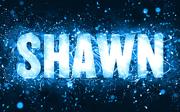 Happy Birtay Shawn, , blue neon lights, Shawn name, creative, Shawn Happy Birtay, Shawn Birtay, popular american male names, with Shawn name, Shawn HD wallpaper