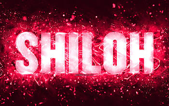 Happy Birtay Shiloh, , pink neon lights, Shiloh name, creative, Shiloh Happy Birtay, Shiloh Birtay, popular american female names, with Shiloh name, Shiloh HD wallpaper
