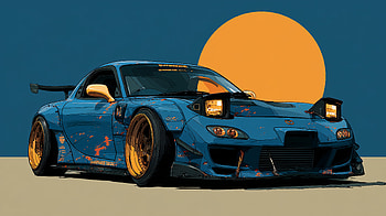 Sunset RX-7 Tuner — Poster, Mazda RX-7, poster, tuning HD wallpaper