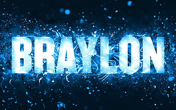 Happy Birtay Braylon, , blue neon lights, Braylon name, creative, Braylon Happy Birtay, Braylon Birtay, popular american male names, with Braylon name, Braylon HD wallpaper
