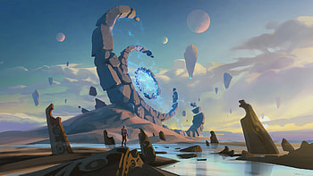 Voyagers at the Spiral Gateway — Sci‑Fi Exploration, Sci Fi, exploration HD wallpaper
