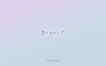 Diablo logo, cut out 3d text, white background, Diablo 3d logo, Diablo emblem, Diablo, embossed logo, Diablo 3d emblem HD wallpaper