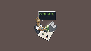 Groot I Am Root, ubuntu, linux, terminal, hacker, computer, funny, groot HD wallpaper