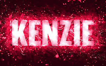 Happy Birtay Kenzie, , pink neon lights, Kenzie name, creative, Kenzie Happy Birtay, Kenzie Birtay, popular american female names, with Kenzie name, Kenzie HD wallpaper