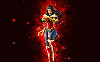 Armored Wonder Woman, , red neon lights, Fortnite Battle Royale, Fortnite characters, Armored Wonder Woman Skin, Fortnite, Armored Wonder Woman Fortnite HD wallpaper