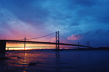 Bridge, sunset, architecture, sky HD wallpaper
