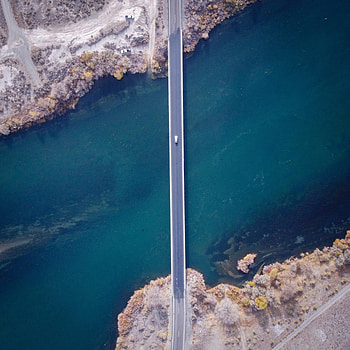 Rivers, View From Above, Shore, Bank, Miscellanea, Miscellaneous, Car, Bridge HD phone wallpaper