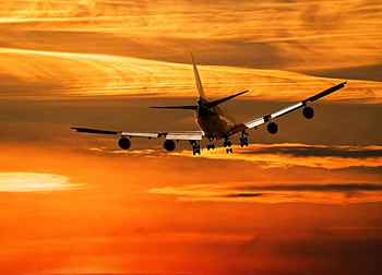 Plane w Sunset, cool HD wallpaper
