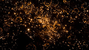 Gold Lights, Festive Christmas lights, Dark background, Vibrant colors HD wallpaper