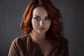 Red head, girl's portrait HD wallpaper
