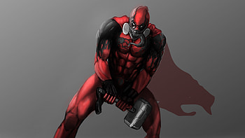 Deadpool As Venom With Thor Helmet, deadpool, venom, deviantart, artist, digital-art, superheroes HD wallpaper