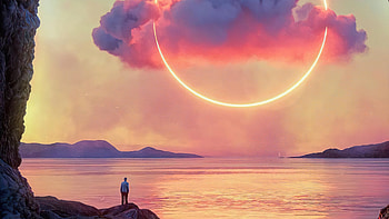 Watching The Sunrise , alone, artist, artwork, digital-art HD wallpaper