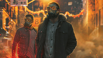 On Night Watch, cyberpunk, mask, artist, artwork, digital-art, behance HD wallpaper