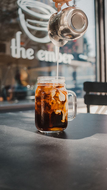 Food, Ice, Coffee, Bank, Jar, Drink, Beverage, Milk HD phone wallpaper